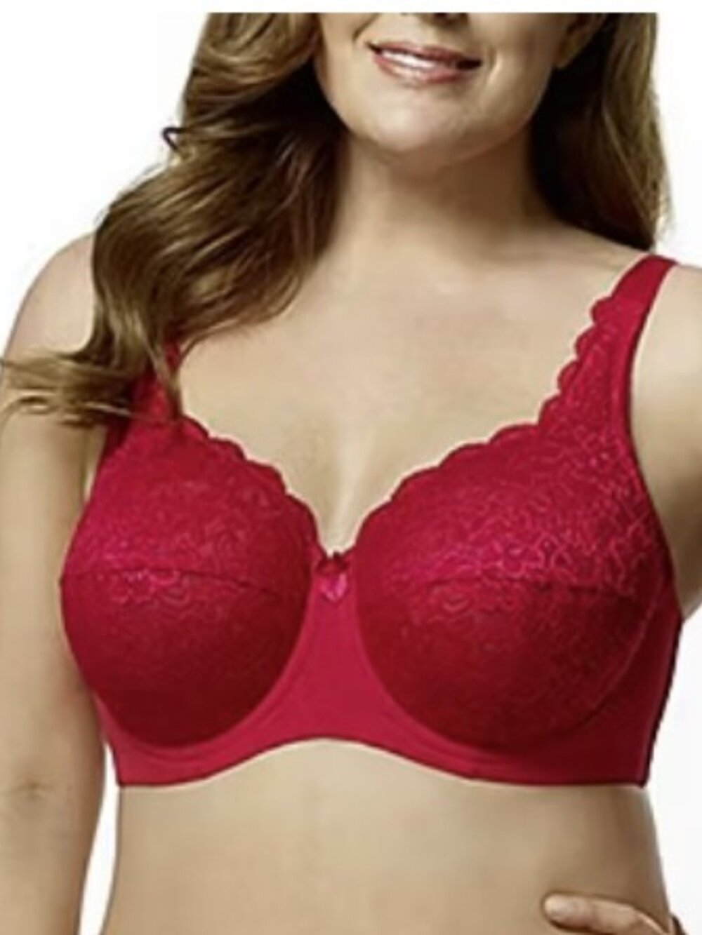 Elila Lacey Curves Underwire Bra Style #2311 Red Size 34H NWT!